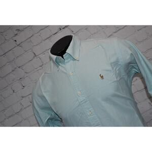 Polo Ralph Lauren Shirt Mens Size Medium Classic Fit Dress Button Down Blue